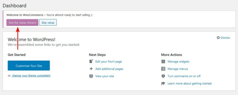 run WooCommerce setup wizard 768x306 1